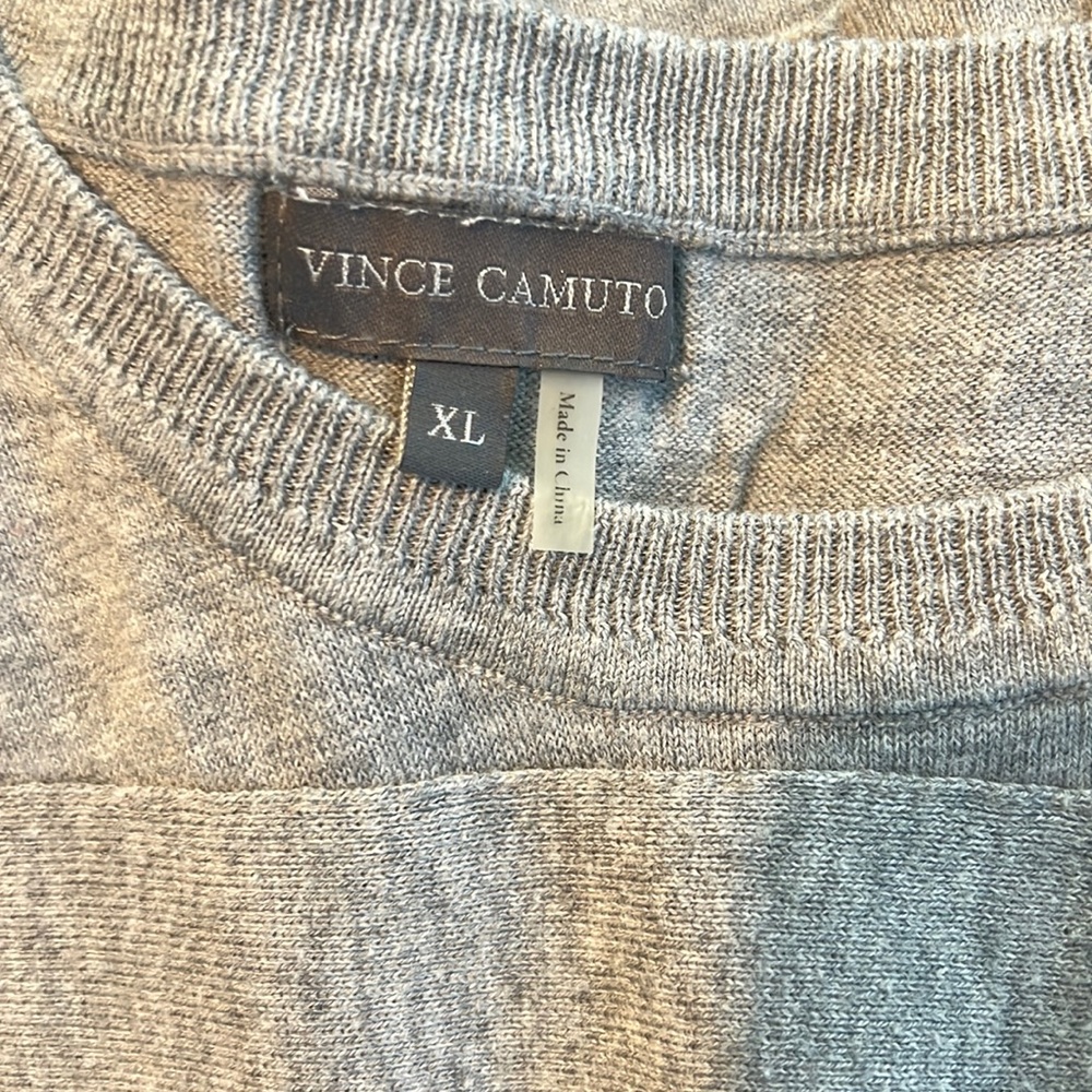 🕶️Vince Camuto Light Gray Layered Look Tunic Slim Sweater Top XL - Picture 3 of 6